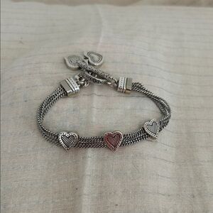Brighton Silver Bracelet with Heart Accents